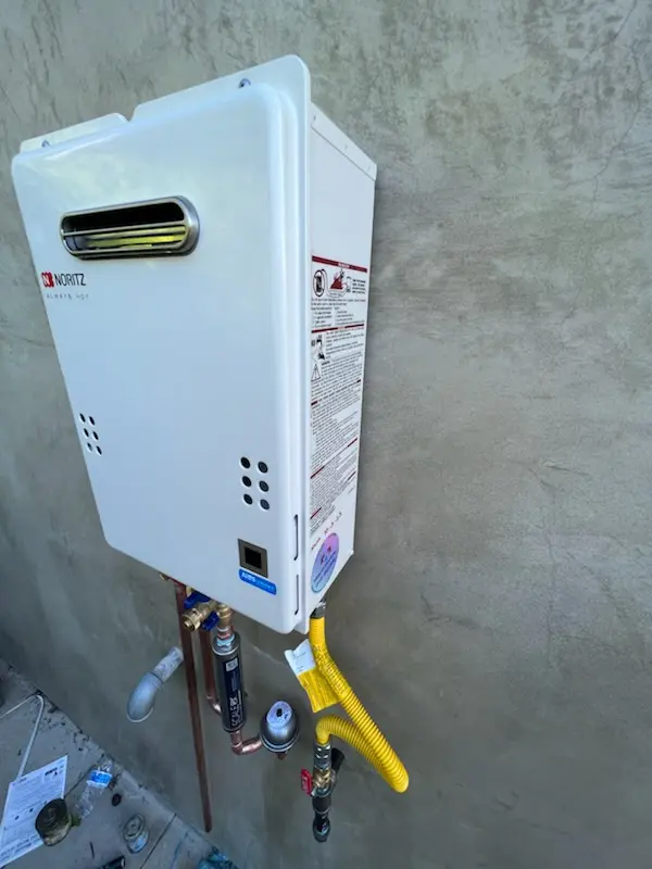 Tankless water heater installation for Gantree homes